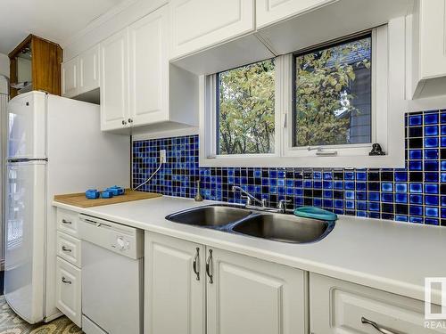 11436 93 Street, Edmonton, AB - Indoor Photo Showing Kitchen With Double Sink