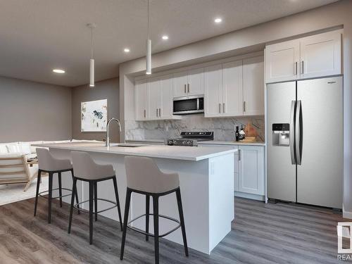 22749 95A Avenue, Edmonton, AB - Indoor Photo Showing Kitchen With Stainless Steel Kitchen With Upgraded Kitchen