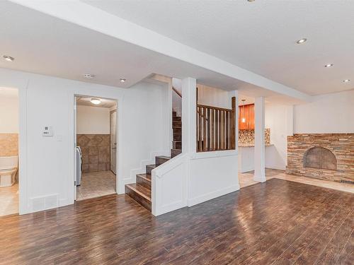 5911 110 Street, Edmonton, AB - Indoor Photo Showing Living Room With Fireplace