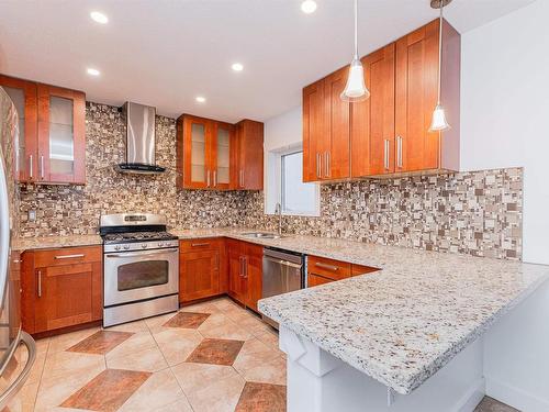 5911 110 Street, Edmonton, AB - Indoor Photo Showing Kitchen With Double Sink With Upgraded Kitchen