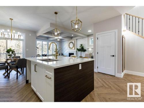 6632 Crawford Landing Landing, Edmonton, AB - Indoor Photo Showing Kitchen With Double Sink With Upgraded Kitchen