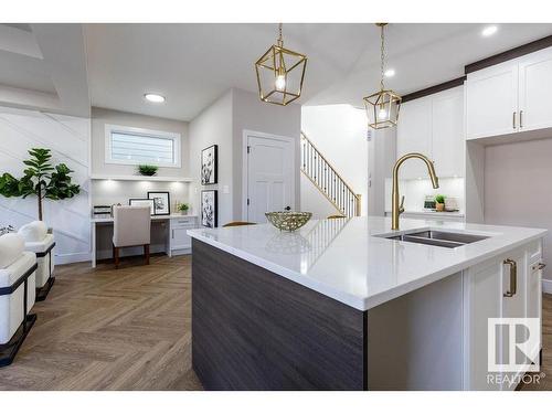 6632 Crawford Landing Landing, Edmonton, AB - Indoor Photo Showing Kitchen With Double Sink With Upgraded Kitchen