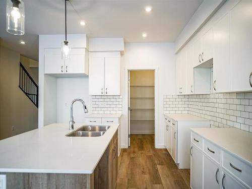 1308 13 Avenue, Edmonton, AB - Indoor Photo Showing Kitchen With Double Sink With Upgraded Kitchen