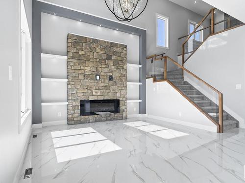 8404 Mayday Link, Edmonton, AB - Indoor With Fireplace