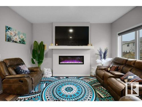 26 Springbrook Wynd, Spruce Grove, AB - Indoor Photo Showing Living Room With Fireplace