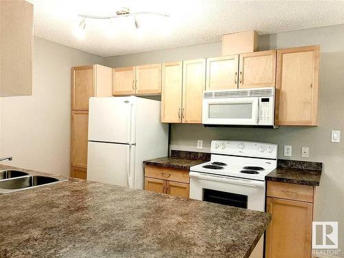 220 2098 Blackmud Creek Drive, Edmonton, AB - Indoor Photo Showing Kitchen With Double Sink