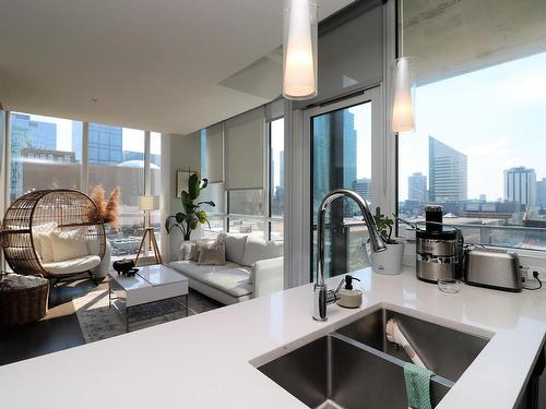 801 10238 103 Street, Edmonton, AB - Indoor Photo Showing Kitchen With Double Sink