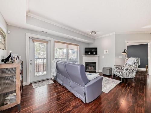 302 10232 115 Street, Edmonton, AB - Indoor Photo Showing Living Room With Fireplace