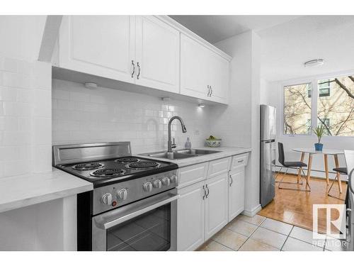 306 9816 112 Street, Edmonton, AB - Indoor Photo Showing Kitchen With Double Sink