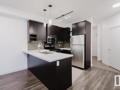 208 10418 81 Avenue, Edmonton, AB - Indoor Photo Showing Kitchen With Double Sink