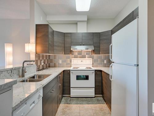 202 10809 Saskatchewan Drive, Edmonton, AB - Indoor Photo Showing Kitchen With Double Sink