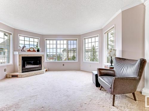 316 17151 94A Avenue, Edmonton, AB - Indoor Photo Showing Living Room With Fireplace