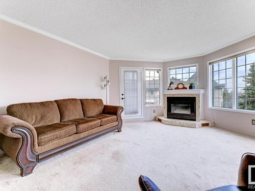 316 17151 94A Avenue, Edmonton, AB - Indoor Photo Showing Living Room With Fireplace