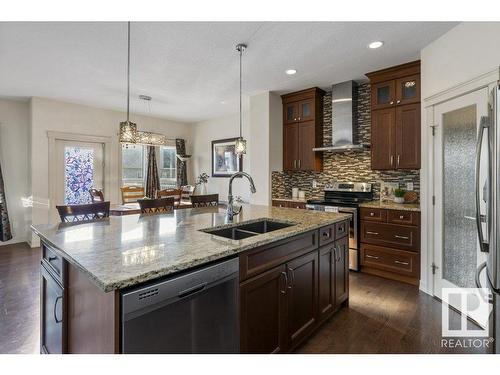 13827 142 Avenue, Edmonton, AB - Indoor Photo Showing Kitchen With Double Sink With Upgraded Kitchen