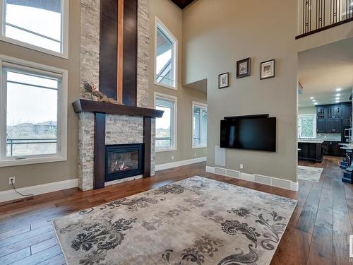 3126 Watson Green, Edmonton, AB - Indoor Photo Showing Living Room With Fireplace