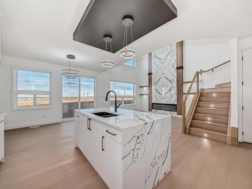 2756 1 Avenue, Edmonton, AB - Indoor Photo Showing Kitchen With Double Sink