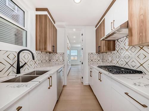 2756 1 Avenue, Edmonton, AB - Indoor Photo Showing Kitchen With Double Sink With Upgraded Kitchen