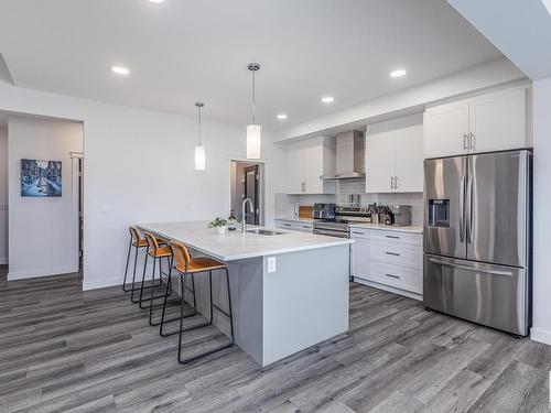 75 Redspur Drive, St. Albert, AB - Indoor Photo Showing Kitchen With Double Sink With Upgraded Kitchen