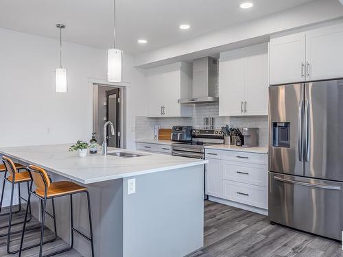 75 Redspur Drive, St. Albert, AB - Indoor Photo Showing Kitchen With Double Sink With Upgraded Kitchen