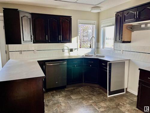 5909 43A Street, Vegreville, AB - Indoor Photo Showing Kitchen With Double Sink