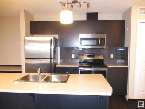 401 508 Albany Way Nw, Edmonton, AB - Indoor Photo Showing Kitchen With Stainless Steel Kitchen With Double Sink