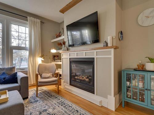 10526 127 Street, Edmonton, AB - Indoor Photo Showing Living Room With Fireplace