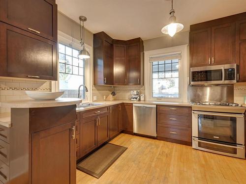 10526 127 Street, Edmonton, AB - Indoor Photo Showing Kitchen With Double Sink