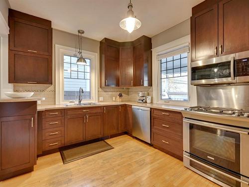 10526 127 Street, Edmonton, AB - Indoor Photo Showing Kitchen With Double Sink