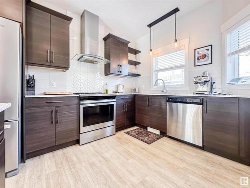 24 150 Everitt Drive N, St. Albert, AB - Indoor Photo Showing Kitchen With Stainless Steel Kitchen With Upgraded Kitchen