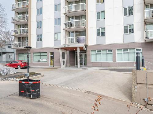 1204 9835 113 Street, Edmonton, AB - Outdoor With Balcony With Facade