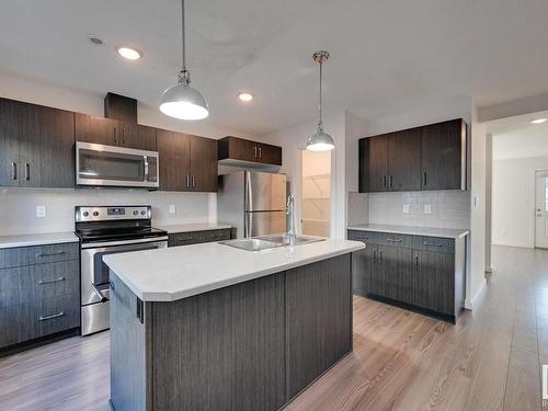 24 2215 24 Street, Edmonton, AB - Indoor Photo Showing Kitchen With Stainless Steel Kitchen With Double Sink