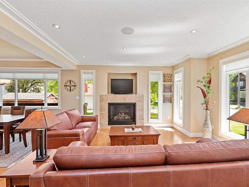 8728 101 Avenue, Edmonton, AB - Indoor Photo Showing Living Room With Fireplace