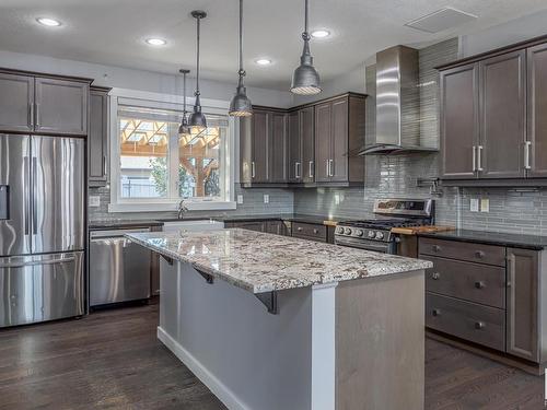 5108 Corvette Street, Edmonton, AB - Indoor Photo Showing Kitchen With Stainless Steel Kitchen With Upgraded Kitchen