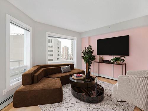 706 10152 104 Street, Edmonton, AB - Indoor Photo Showing Living Room