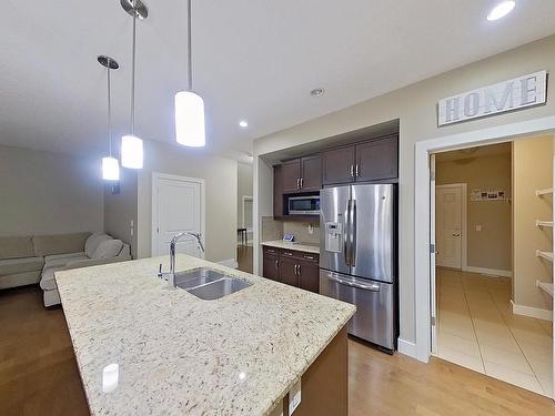 3938 Cherry Cove Sw, Edmonton, AB - Indoor Photo Showing Kitchen With Double Sink With Upgraded Kitchen