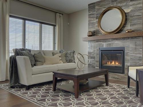 1419 29 Street, Edmonton, AB - Indoor Photo Showing Living Room With Fireplace