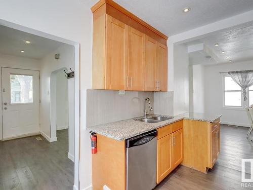 11409 90 Street, Edmonton, AB - Indoor Photo Showing Kitchen With Double Sink