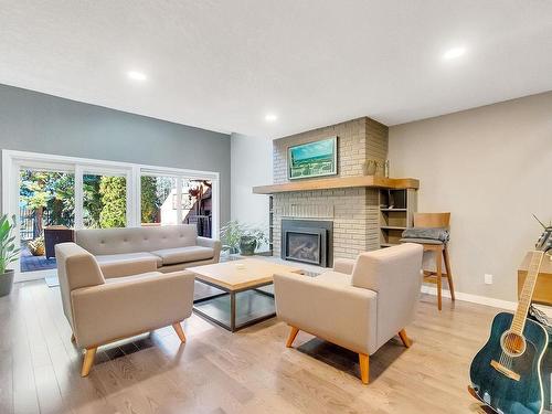 46 500 Lessard Drive Nw, Edmonton, AB - Indoor Photo Showing Living Room With Fireplace