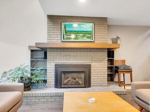 46 500 Lessard Drive Nw, Edmonton, AB - Indoor Photo Showing Living Room With Fireplace