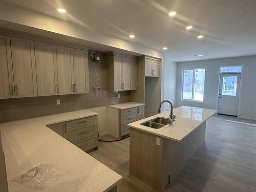 6308 King Wynd, Edmonton, AB - Indoor Photo Showing Kitchen With Double Sink With Upgraded Kitchen