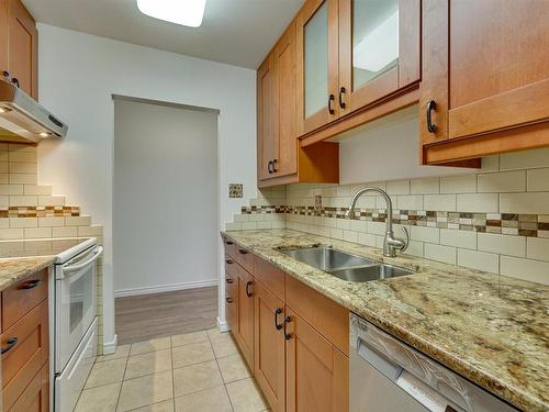 308 14825 51 Avenue, Edmonton, AB - Indoor Photo Showing Kitchen With Double Sink