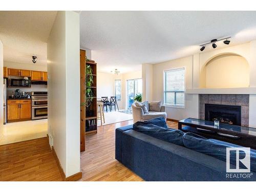 9806 179 Avenue, Edmonton, AB - Indoor Photo Showing Living Room With Fireplace