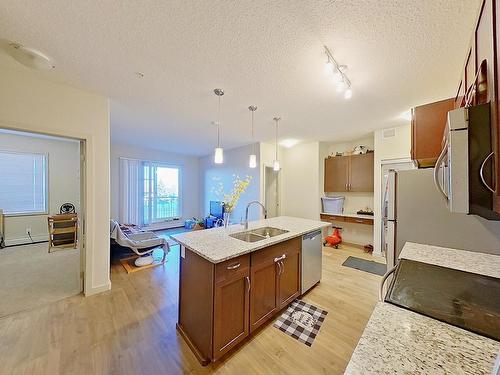 318 1004 Rosenthal Blvd Nw, Edmonton, AB - Indoor Photo Showing Kitchen With Double Sink