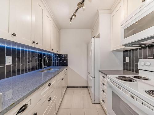 607 10045 117 Street Nw, Edmonton, AB - Indoor Photo Showing Kitchen With Double Sink