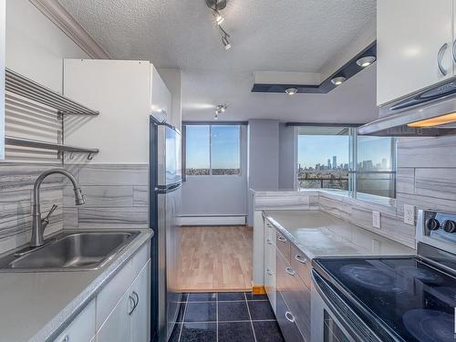 1004 13910 Stony Plain Road, Edmonton, AB - Indoor Photo Showing Kitchen With Upgraded Kitchen