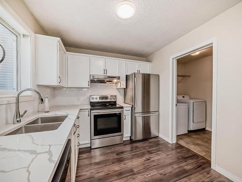 56 Martin Crossing Crescent Ne, Calgary, AB - Indoor Photo Showing Kitchen With Double Sink