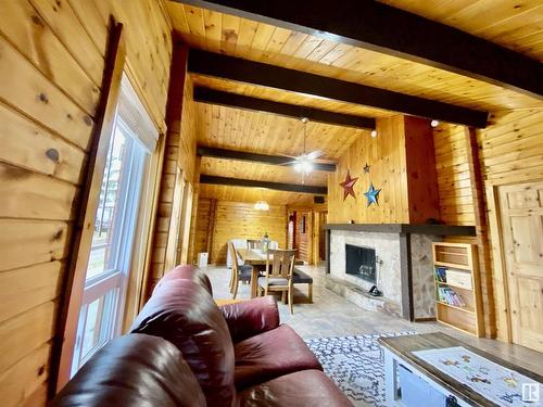 21344 Sec Hwy 617, Rural Camrose County, AB - Indoor With Fireplace