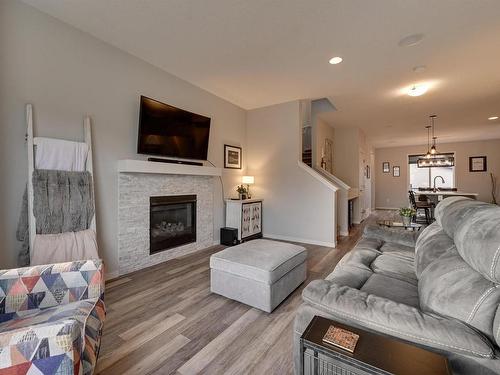 17832 59 Street, Edmonton, AB - Indoor Photo Showing Living Room With Fireplace