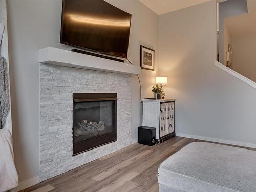 17832 59 Street, Edmonton, AB - Indoor Photo Showing Living Room With Fireplace