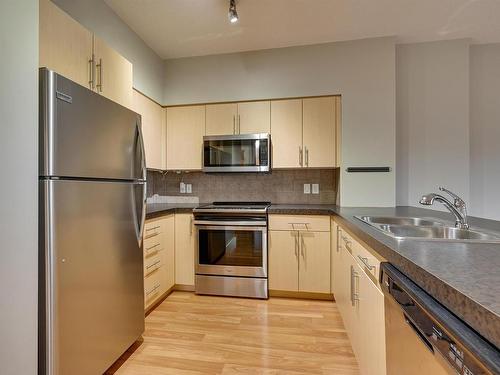 1005 10136 104 Street, Edmonton, AB - Indoor Photo Showing Kitchen With Double Sink